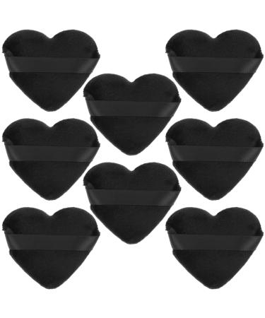 FRCOLOR 8pcs Makeup Puff Heart Shaped Body Cosmetic Foundation Sponge Face Loose Puff Makeup for Loose Body (Black)