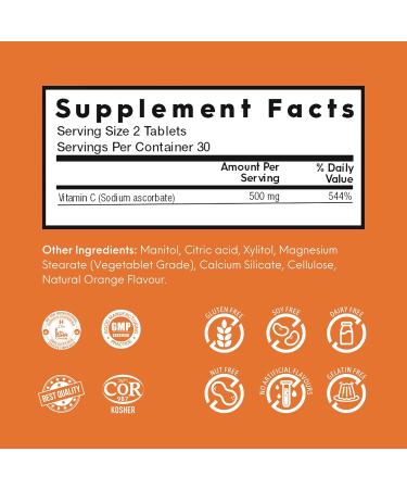 Nutrameltz Vitamin C 250mg | For Healthy Bones & Maintain Immune System | 60 Melting Tablets - Buy Online on SooperMarket.com