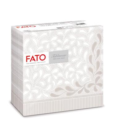 Fato - Dry paper napkins airlaid textile effect pack of 50 napkins format 40x40 folded in 4 decor Botanic Dust