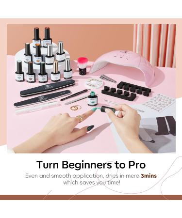 Modelones Gel Nail Kit 28 Colors Fall Winter Gel Nail Polish Set with Lamp - DIY Home Nail Curing Kit for Women - Buy Online on SooperMarket.com