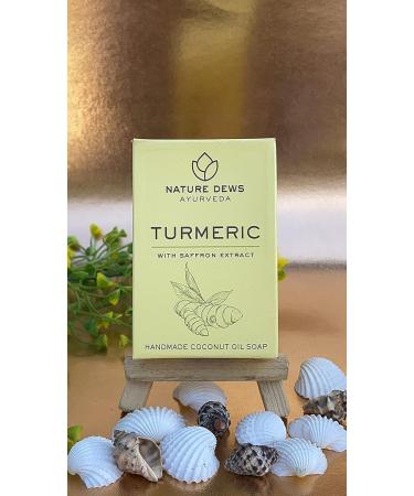 Nature Dews Turmeric & Saffron Soap | Cold Processed Ayurvedic Coconut Oil | Export Quality Herbal Soap | Haldi & Kesar Benefits - Buy Online on SooperMarket.com