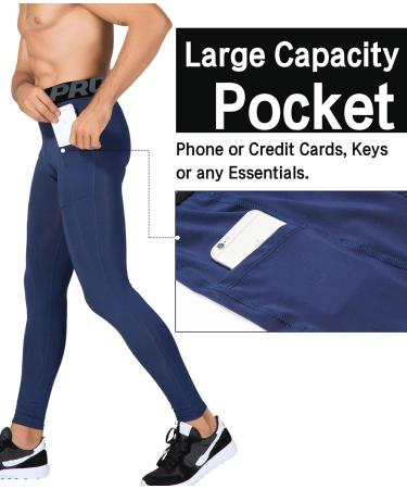 Men's Compression Pants - Breathable Sports Leggings for Jogging & Gym | LNJLVI Red/Navy/Blue - Buy Online on SooperMarket.com