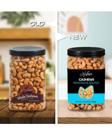 Jaybee's Nuts Roasted Salted Cashews 32 oz Reusable Container - Whole Similar to Organic, Everyday Healthy Snack for Keto Diet, Vegan, Great for Cooking, Baking, Salads - Kosher Certified - Buy Online on SooperMarket.com