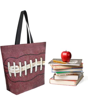 3D American Football Print Extra Large Canvas Shoulder Tote Bag | Gym Beach Weekender Travel | Reusable Grocery Shopping - Buy Online on SooperMarket.com