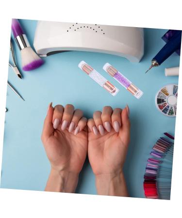 minkissy 2pcs Nail Stamp Nail Art Stamper Head French Tip Nail Tool Nail Art Stamp Tool Nail Art Stamper for French Manicure Nail Art Stamping Tools Silica Gel Template Purple Printing 11.50X2.00X2.00CM Purple - Buy Online on SooperMarket.com