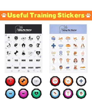 Dog Recordable Training Buttons Set of 6 Colors Dog Training Buzzer Dog Talking Buzzers Button with 25 Stickers and 3 Mats Louder Clearer Record & Playback Message for Communication&Training - Buy Online on SooperMarket.com