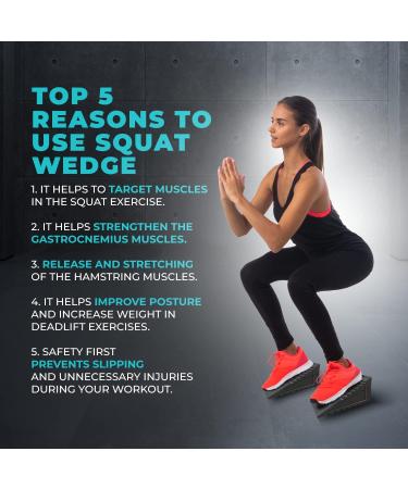 Power Adjustable Gymnastics Squat Wedge Blocks (4PCS) | Non-Slip Ramp for Deadlifts, Calf Stretches | Slant & Incline Board for Physical Therapy, Yoga, Foot Stretching - Buy Online on SooperMarket.com
