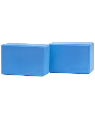 ProsourceFit Foam Yoga Blocks Set of 2, High Density EVA Yoga Bricks, Sturdy Yoga Prop Large Size 4x 6 x 9 Blue