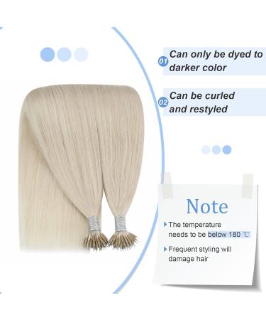 Youngsee Nano Ring Hair Extensions - 45cm Platinum Blonde Real Hair 50g Premium Quality #60A - Buy Online on SooperMarket.com