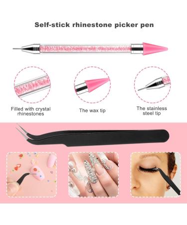 WLLHYF Rhinestone Picker Dotting Pen 7 Pcs Acrylic Crystal Rhinestones Applicator Wax Head Tip Pencil Picker Dotting Pen DIY Nail Art Decoration Tool for Nails - Buy Online on SooperMarket.com