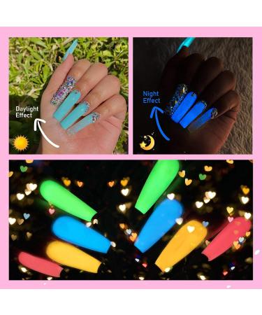 Saviland Glow in the Dark Dip Powder Nail Set - 10 Colors for French Manicure Nail Art, No Lamp Needed - Buy Online on SooperMarket.com
