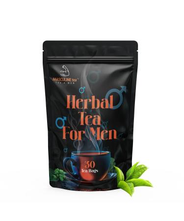 Herbal Tea For Men - Stress and Anxiety Relief - Natural Testosterone Balance Support - 30 Teabags