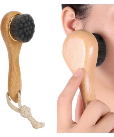 Manual Facial Cleansing Brush Long Wooden Handle Super Soft Manual Exfoliating Facial Brush Exfoliating Deep Cleansing for Home - Buy Online on SooperMarket.com