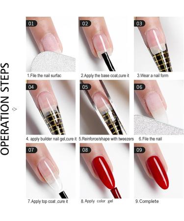 HERBENJOY Builder Gels 5 In 1 Nail Extension Gel 15ml Pink Strengthening Gel Base Gel Color Gel Nail Polish Foundation Gel Rhinestones Glue Gel For Nail Art (02 White) - Buy Online on SooperMarket.com