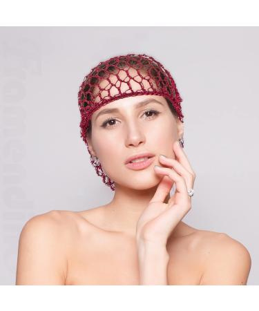 3 Pack Framedino Mesh Hair Net Crochet Snood Caps for Women - Stylish Sleepwear - Buy Online on SooperMarket.com