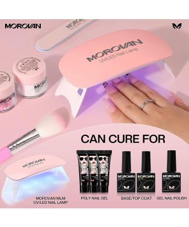 Morovan Poly Gel Nail Kit for Beginners - Pink Nude Poly Gel Nail Kit with UV Lamp | Professional Nail Extension Starter Kit with French Nail Art - Buy Online on SooperMarket.com