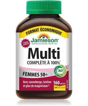 Jamieson 100% Complete Multivitamin for Adult Women 50+ Value Size with Cranberry Lutein & Magnesium 160 count (Pack of 1) - Buy Online on SooperMarket.com