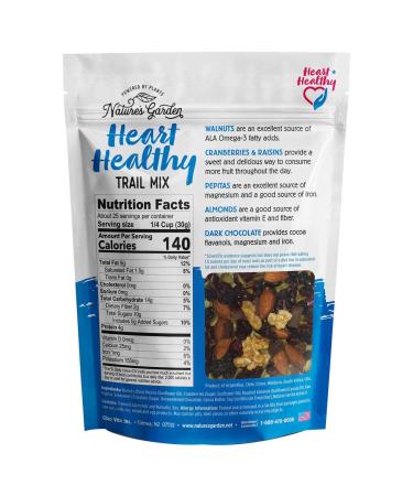 Nature's Garden Heart Healthy Trail Mix - Dark Chocolate, Nuts, Seeds, Cranberries, Raisins - Gluten-Free & Non-GMO - 26oz Bag - Buy Online on SooperMarket.com