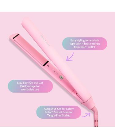 FoxyBae Sea Salt Spray & Flat Iron Bundle - Biotin-Infused Texturizing Spray & 1" Sleek & Slay Ceramic Hair Straightener for Voluminous Frizz-Free Shiny Hair Party Pink  - Buy Online on SooperMarket.com