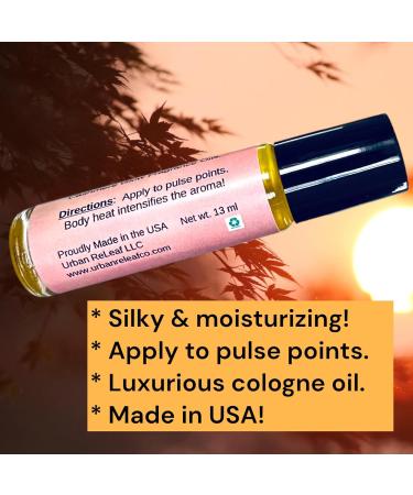 Urban ReLeaf Cashmere Glow Cologne Oil Roll-On | Long Lasting Alcohol-Free Fragrance | TSA Approved Travel Size | USA Made - Buy Online on SooperMarket.com