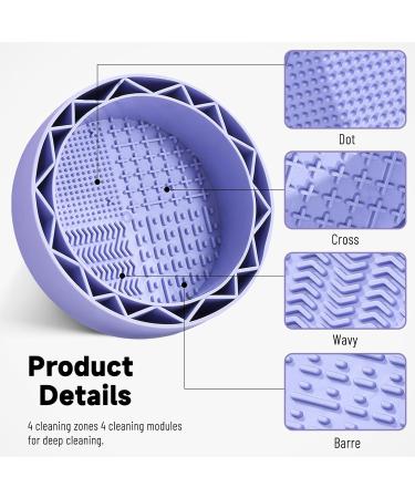 LELE LIFE Makeup Brush Cleaner Mat with Drying Rack Silicone Makeup Brush Cleaning Mat Scrubber Bowl Make Up Brush Cleaner Pad for Cosmetic Brushes Purple - Buy Online on SooperMarket.com