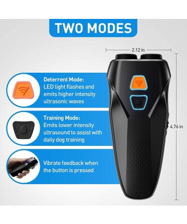 PWEZON Rechargeable Ultrasonic Anti Dog Barking Device | Dual Sensor Deterrent with Training Modes and LED Flashlight - 25 FT Range - Buy Online on SooperMarket.com