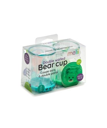 Melii Double-Walled Bear Drinking Cup for Kids - Blue + Mint 2 Pack - Buy Online on SooperMarket.com