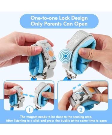 Lehoo Castle Anti-Lost Wrist Belt for Kids | 360 Rotating Safety Hand Loop | Elastic Wire Rope & Breathable Cotton | Light Blue - Buy Online on SooperMarket.com