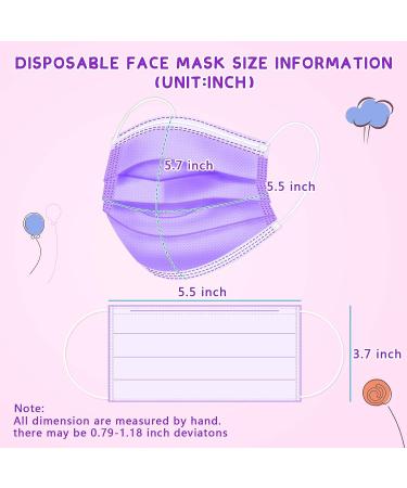 Rasav Kids Disposable Face Masks 100Pcs - Colorful & Cute 3 Ply Breathable Masks for Children - Girls & Boys - Buy Online on SooperMarket.com