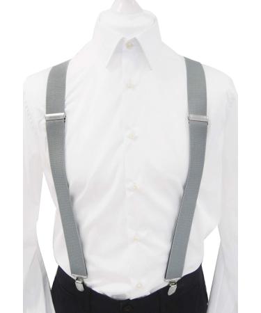 axy Men's 35mm Wide Suspenders with 4 Strong Clips | Women's Grey X-Shape Suspenders - International Shipping Available - Buy Online on SooperMarket.com
