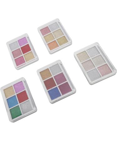 6 Colors Glitter Metallic Mirror Effect Nail Powder Long Lasting and Fine Powder Texture Suitable for DIY Nail Art with 15 Eyeshadow Sticks - Buy Online on SooperMarket.com