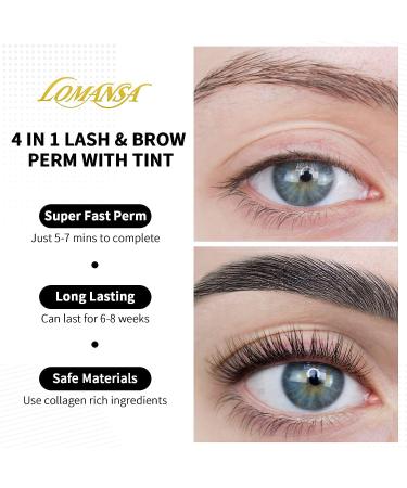 Lomansa Lash Lift Kit with Black Color - 4 in 1 Eyelash and Eyebrow Coloring Kit for Perming, Curling, and Lifting - Buy Online on SooperMarket.com