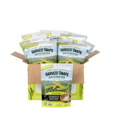 Harvest Snaps Green Pea Snack Crisps - Lightly Salted, Baked Veggie Snack with Plant Protein & Fiber - 3.3 oz Bag (Pack of 12) - Buy Online on SooperMarket.com