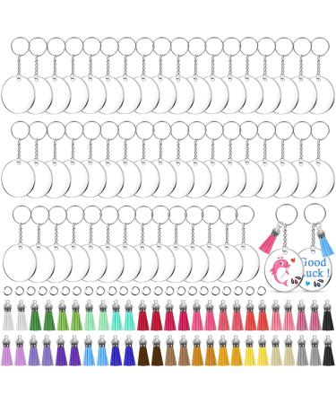 Acrylic Blank Keychains  Shynek 200 Pcs Clear Keychain Blanks for Vinyl with 50 Pcs Acrylic Blanks  50 Pcs Keychain Tassels  50 Pcs Key Rings with Chain and 50 Pcs Jump Rings 200 multicolors