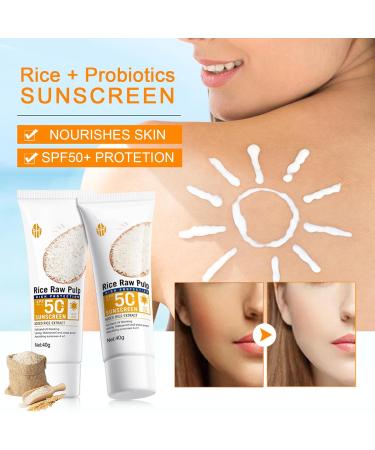 Rice Korean Sunscreen SPF 50+ | Organic Hydrating Moisturizer for Face & Body | No White Cast All Skin Types - Buy Online on SooperMarket.com