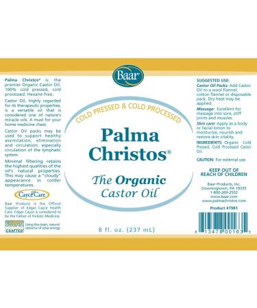 Baar Palma Christos Organic Castor Oil - 8 fl oz - Buy Online on SooperMarket.com