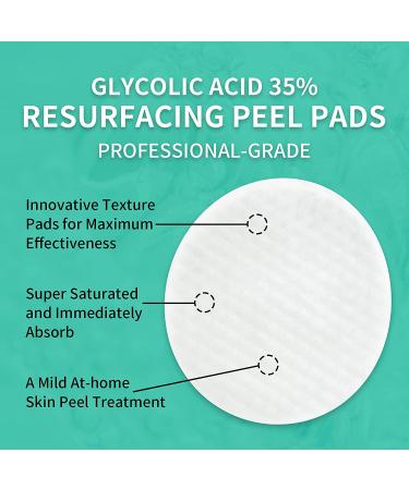 Glycolic Acid 35% Peel Pads with Vitamins B5, C & E - Anti-Aging Formula for Dark Spots, Acne, Fine Lines & Wrinkles - 50 Pads - Buy Online on SooperMarket.com