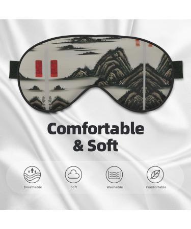 SSIMOO Landscape Painting Eye Mask - Soft Breathable Sleep Mask for Women | Perfect for Travel & Relaxation - Buy Online on SooperMarket.com