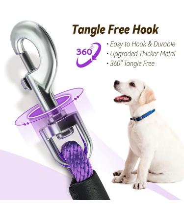 Lynxking 15M Purple Check Cord Dog Leash for Small Medium Large Dogs - Heavy Duty Training Lead with Comfortable Handle - Buy Online on SooperMarket.com