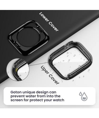  2 in 1 Goton for Waterproof Apple Watch Screen Protector 44mm Case SE Series 6 5 4 360 Protective PC Face Cover Built-in Tempered Glass Front & Back Bumper for iWatch 6 5 4 SE 2022 Accessories Black 44mm - Buy Online on SooperMarket.com