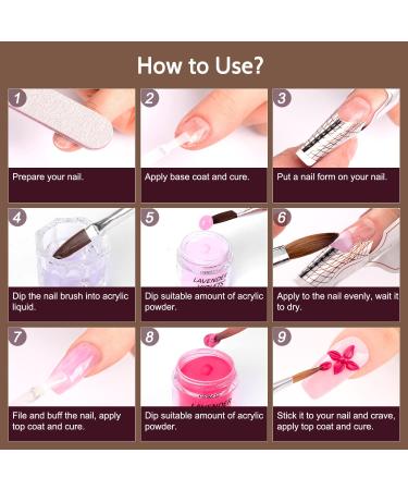 Shop Lavender Violets 12 Skin Tone Acrylic Powder & Liquid Set | DIY Nail Kit with Brush & Forms - International Shipping - Buy Online on SooperMarket.com