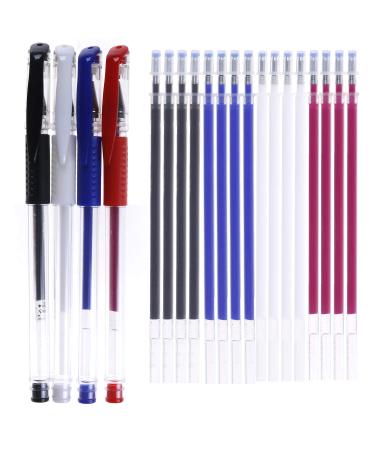 4 Colors Heat Erase Pens with 20 Pieces Heat Erasable Fabric Marking Free Refills for Sewing Quilting and Dressmaking