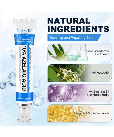 Azelaic Acid 10% Cream - Effective Acne & Rosacea Treatment for Clear Skin | Reduce Redness Breakouts & Pigmentation - Buy Online on SooperMarket.com