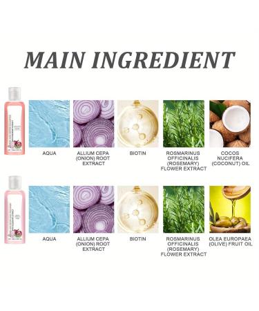Onion Biotin & Rosemary Shampoo Set | Natural Hair Care for Dry Frizzy Hair - Hair Growth Serum with Moroccan Oil - Buy Online on SooperMarket.com