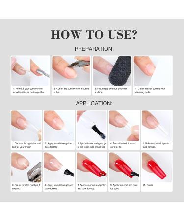 Saviland Gel X Nail Tips - 550PCS Long Coffin Full Cover Clear Acrylic Nails Kit | Soft Gel Nail Tips for Extensions & Repairs - 12 Sizes DIY Nail Salon Set - Buy Online on SooperMarket.com