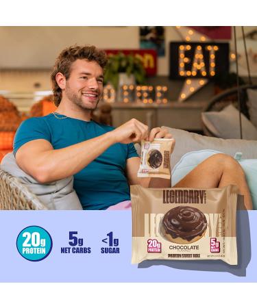 Legendary Foods High Protein Chocolate Sweet Roll | 20g Pure Protein Bar Alternative | Low Carb, Low Sugar, Gluten Free | Keto Breakfast Snacks | Healthy Chocolate Flavored Rolls (10-pack) - Buy Online on SooperMarket.com