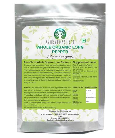 Organic Indian Long Pepper Pippali - 100g Pack - Buy Online on SooperMarket.com