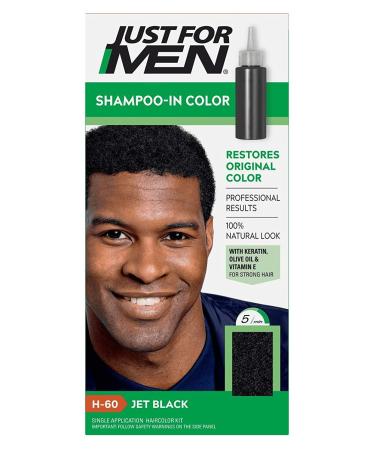 Shampoo-In Hair Color Jet Black - H-60 by Just For Men for Men - 1 Application Hair Color