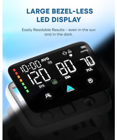 2023 Rechargeable Wrist Blood Pressure Monitor with Large LED Display and Voice Sensor - Buy Online on SooperMarket.com