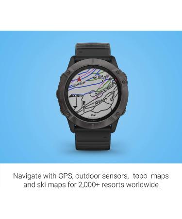 Garmin Fenix 6X Pro Solar GPS Watch | Mapping, Music, Pulse Ox Sensors | Dark Gray (Renewed) - Buy Online on SooperMarket.com